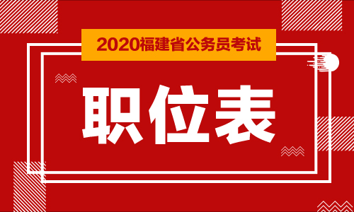 2020福建公务员考试职位表